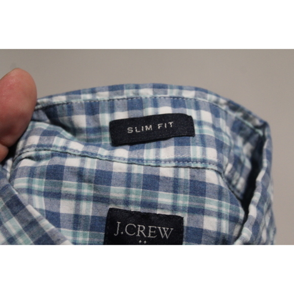 J.Crew Men Blue Plaid Button Down Slim Fit Size Small - Picture 3 of 8